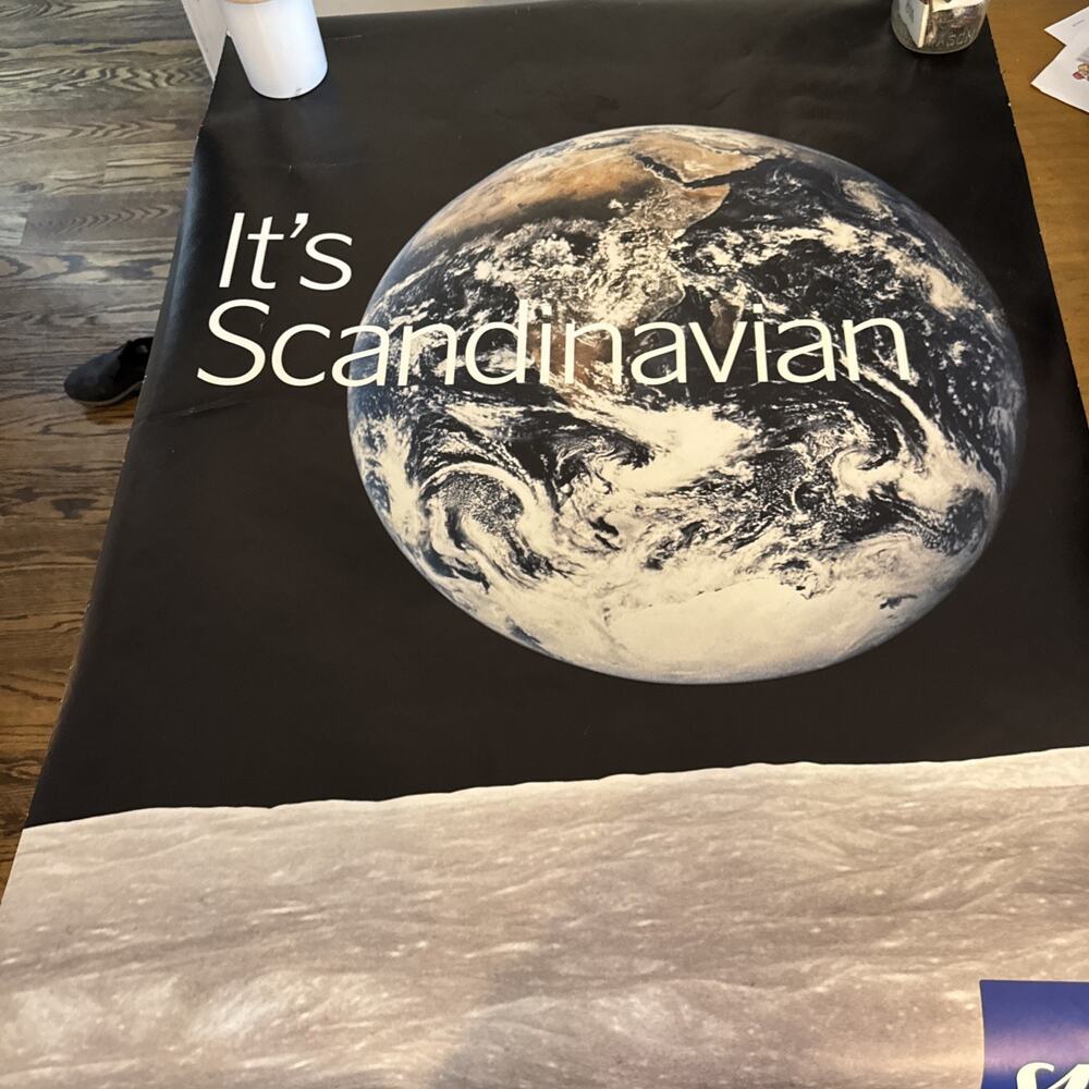 Scandinavian Airlines “It’s Scandinavian” Poster Moon Earth